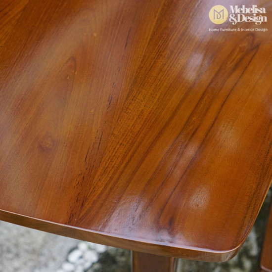 Set Meja Bangku Makan Minimalis Japandi Kayu Jati