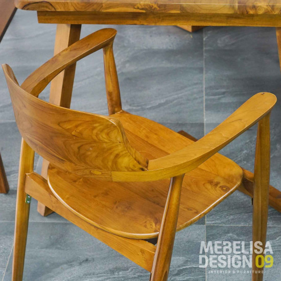 Set Meja Makan Minimalis Scandinavian 4 Kursi + Bangku