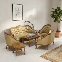 Set Sofa Meja Tamu Jati Louis Gelung 3211