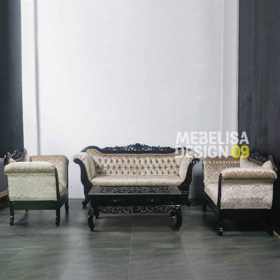 Set Sofa Tamu Meja Ketapang Ukiran Kayu Jati 321