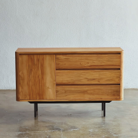 Shadow Sideboard Bufet Modern Kayu Jati Kaki Besi Industrial