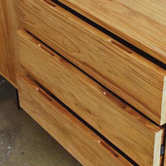 Shadow Sideboard Bufet Modern Kayu Jati Kaki Besi Industrial