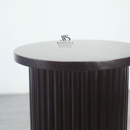 Side Table Meja Bundar Samping Sofa Kayu Jati Solid