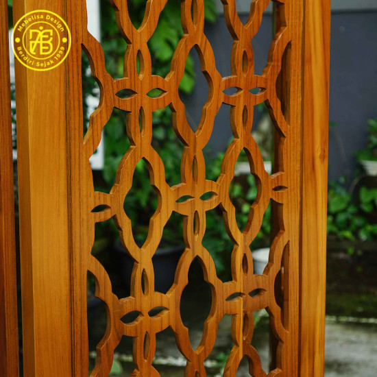 Sketsel Lipat Minimalis Penyekat Ruangan Kayu Jati