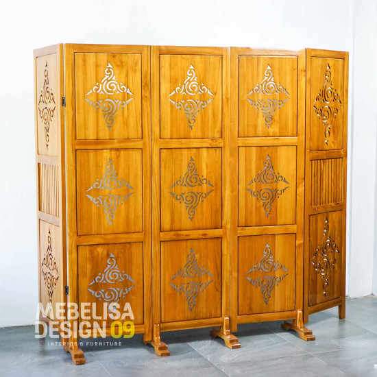 Sketsel Pembatas Penyekat Ruangan Minimalis 5p Kayu Jati