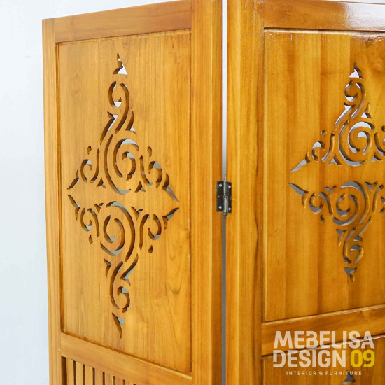 Sketsel Pembatas Penyekat Ruangan Minimalis 5p Kayu Jati