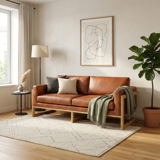 Sofa 2 Dudukan Minimalis Jati Scandinavian