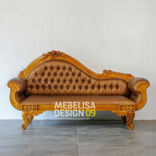 Sofa Bangku Santai Tampar Ukiran Anggur Kayu Jati