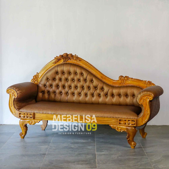 Sofa Bangku Santai Tampar Ukiran Anggur Kayu Jati