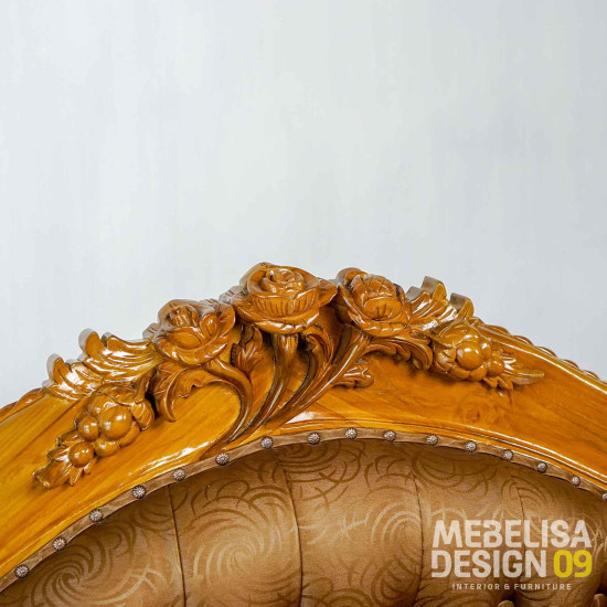 Sofa Bangku Santai Tampar Ukiran Anggur Kayu Jati