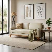 Sofa Minimalis Ruang Tamu Jati 2 Seater Novia