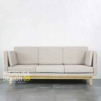 Sofa Minimalis Scandinavian Modern Kayu Jati Bleaching