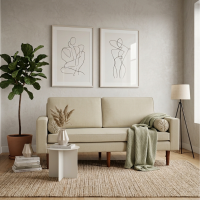 Sofa Ruang Tamu Minimalis 2 Seater Retro Jati