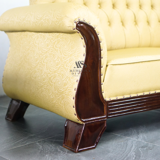 Sofa Santai Ruang Tamu Mewah Klasik Kayu Jati