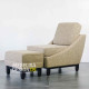Sofa Santai Single Set Puff Sandaran Kaki Minimalis