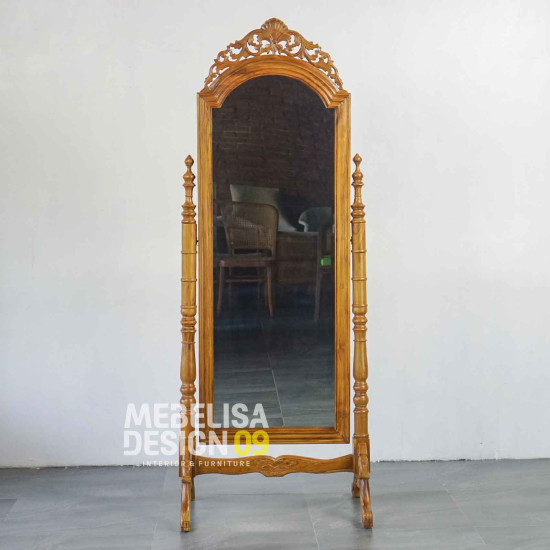 Standing Morror Pigura Cermin Full Body Kayu Jati Ukiran Standing Morror Pigura Cermin Full Body Kayu Jati Ukiran