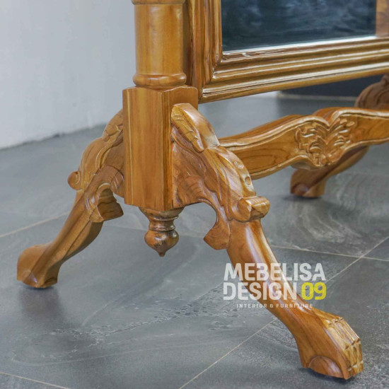 Standing Morror Pigura Cermin Full Body Kayu Jati Ukiran Standing Morror Pigura Cermin Full Body Kayu Jati Ukiran