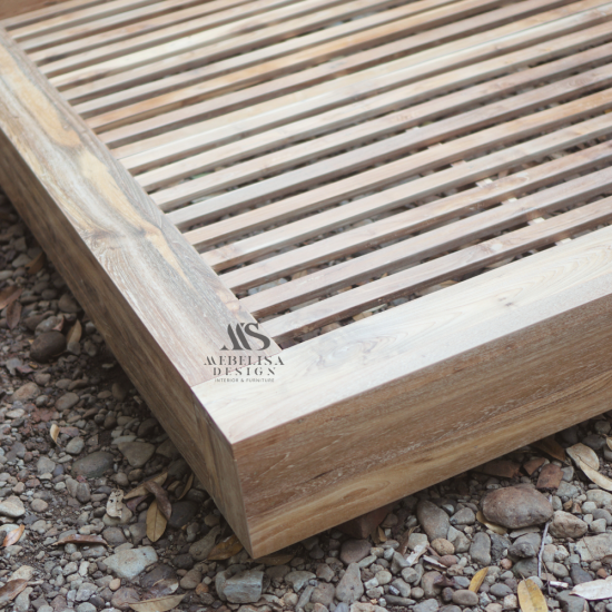 Recycled Teak Wood Bed Frame With a Vintage Charm