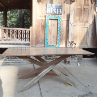 The Java Cross Legs Reclaimed Teak Dining Table