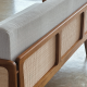 Tonia Sofa Bangku Minimalis Retro Kayu Jati Anyaman Rotan