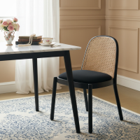 Town Chair Rattan Teak Wood Kursi Makan Sandaran Rotan Kayu Jati