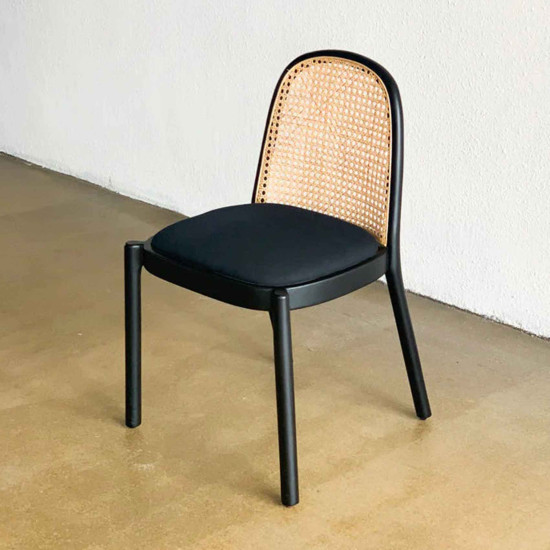 Town Chair Rattan Teak Wood Kursi Makan Sandaran Rotan Kayu Jati