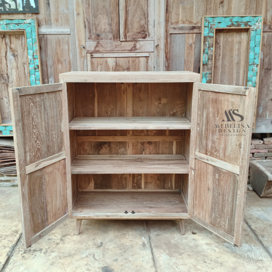 Two-Door Reclaimed Teak Storage Cabinet