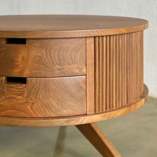 Ulfia Coffee Table Meja Ruang Tamu Bulat Kayu Jati 2 Laci Ulfia Coffee Table Meja Ruang Tamu Bulat Kayu Jati 2 Laci