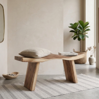 Wave Bench Suar Wood Natural