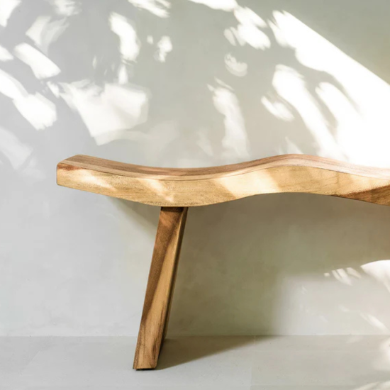 Wave Bench Suar Wood Natural