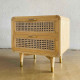 Zafa Bedside Table Meja Nakas Retro 2 Laci Kombinasi Rotan