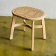 Zaha Stool Kursi Bangku Stool Retro Kayu Rattan Base Zaha Stool Kursi Bangku Stool Retro Kayu Rattan Base
