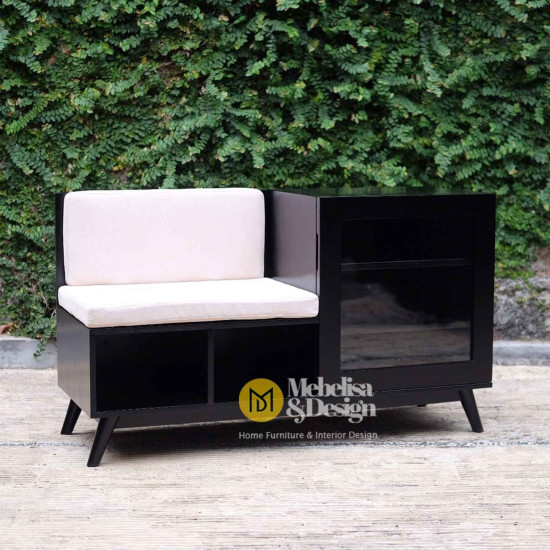 Bangku Rak Sepatu Kayu Jati Minimalis Serbaguna