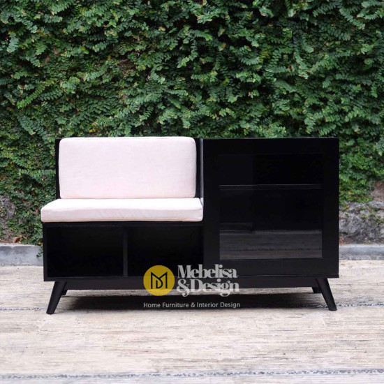 Bangku Rak Sepatu Kayu Jati Minimalis Serbaguna