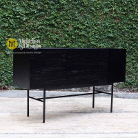 Bufet Meja TV Ruang Tamu Kayu Jati Black Rustic Industrial