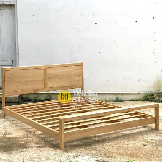 Dipan Tempat Tidur Minimalis Jati Bleaching Nordic