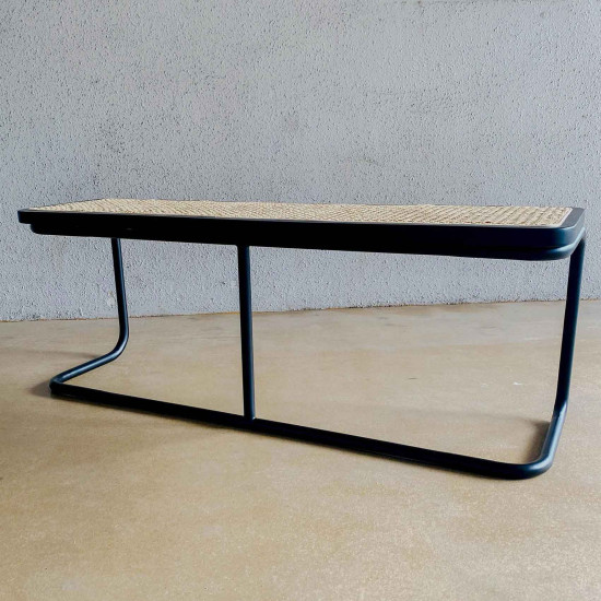 Hani Bench Bangku Tempat Duduk Kombinasi Rotan Kaki Industrial