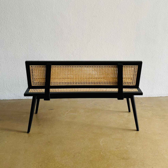 Kana Bench Bangku Teras Minimalis Retro Anyaman Rotan