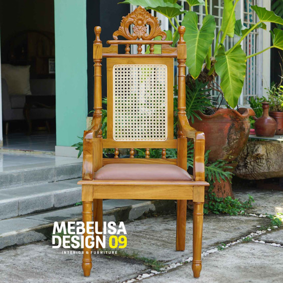 Kursi Jaksa Pengadilan Kayu Jati Rotan Antik Ukiran Jepara