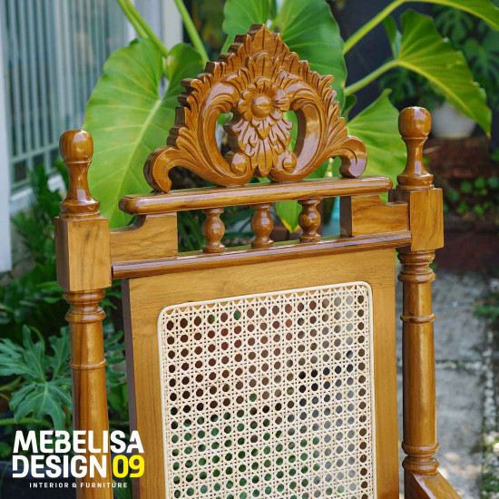 Kursi Jaksa Pengadilan Kayu Jati Rotan Antik Ukiran Jepara