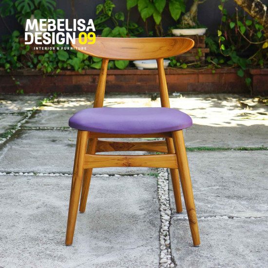 Kursi Makan Cafe Model Retro Modern Kayu Jati