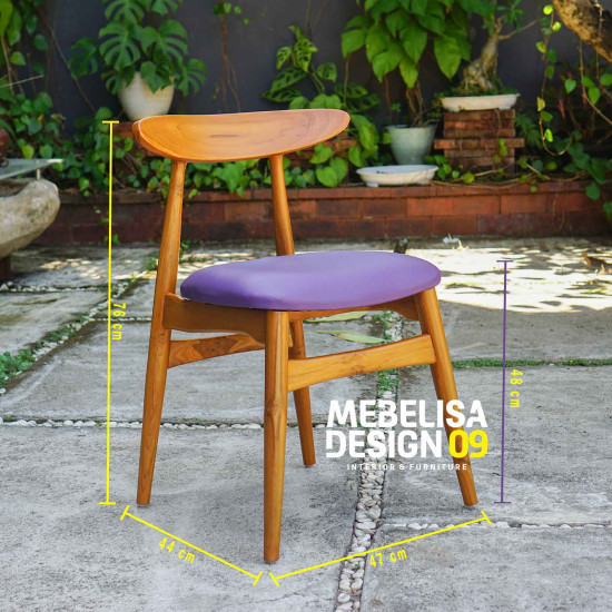 Kursi Makan Cafe Model Retro Modern Kayu Jati