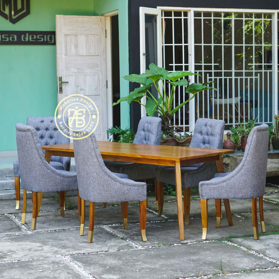 Kursi Makan Minimalis Jok Mewah Set Meja Scandinavian Jati