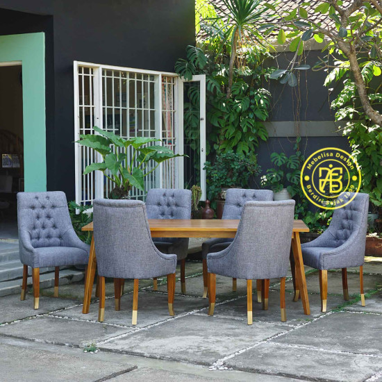 Kursi Makan Minimalis Jok Mewah Set Meja Scandinavian Jati