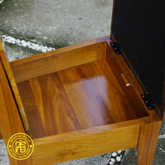 Kursi Makan Minimalis Kayu Jati Sandaran Dudukan Jok With Storage