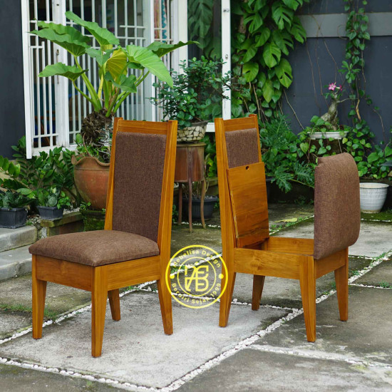 Kursi Makan Minimalis Kayu Jati Sandaran Dudukan Jok With Storage