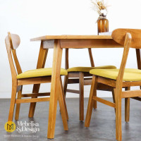 Kursi Makan Set Meja Minimalis Jati 4K Ropan
