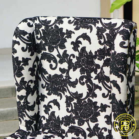 Kursi Makan Sofa Single Minimalis Mewah Motif Bunga