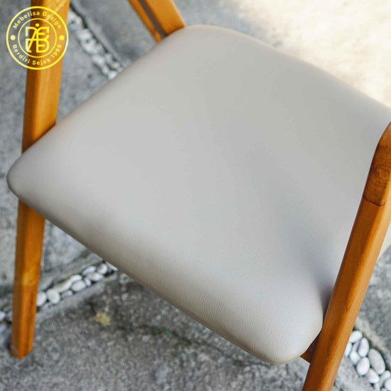 Kursi Set Meja Makan Kayu Jati Scandinavian 6K