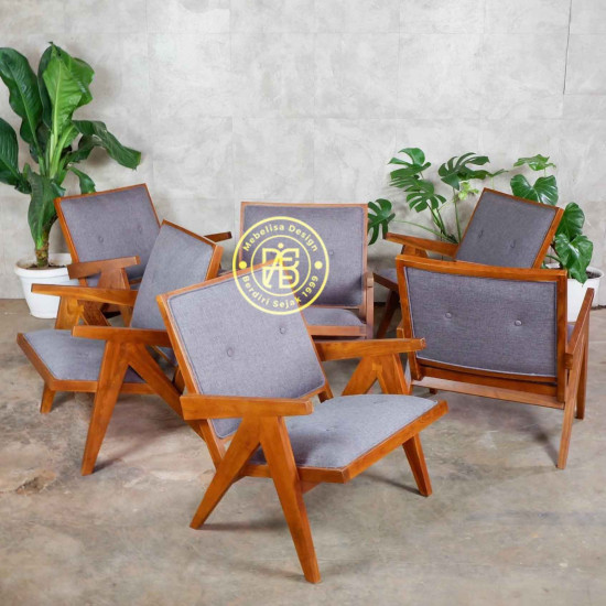 Kursi Sofa Santai Minimalis Scandinavian Kayu Jati Kursi Sofa Santai Minimalis Scandinavian Kayu Jati